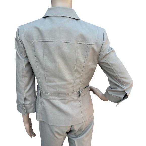 T Tahari 6 Business Suit Set Jacket & Pants 2PC Safari Utility Straight Leg - Picture 9 of 16